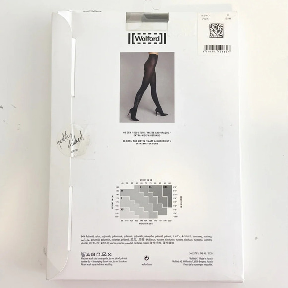NWT Wolford Minerva Tights 66 Den! With 500 Studs Size S - Picture 4 of 4